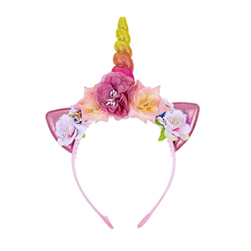 UKCOCO Einhorn Stirnband Blumen Kopfbedeckungen Glitzerndes Horn-stirnband Haarband Haarzubehör Haarreifen Haarband Für Kinder Ohr Stirnband Mädchenhaar Braut Haarschmuck Cosplay Stoff von UKCOCO