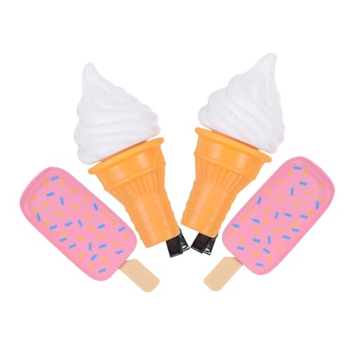 UKCOCO 4stücke Eiscreme-haarspange Für Mädchen Cartoon-haarspange Haarnadel-accessoires Einfache Haarstyling-clips Party-haaraccessoires Langlebige Eiscreme-haar-clips von UKCOCO