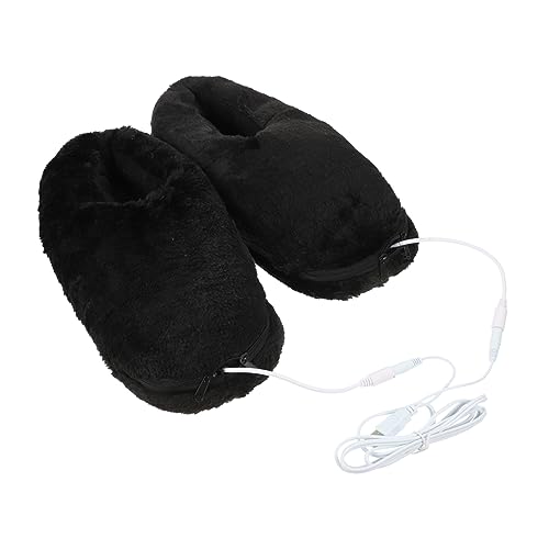 UKCOCO Elektrische USB Beheizbare Hausschuhe Winter Warm Hausschuhe mit Fußwärmer für Büro Studenten Zuhause Geeignet Schwarz von UKCOCO