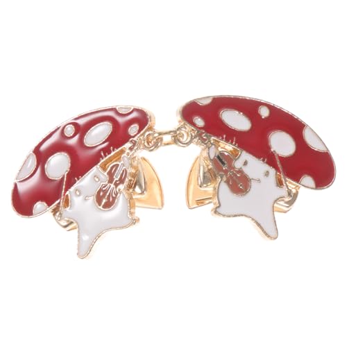 UKCOCO Emaille Pilz Brosche Anstecker mit Clip Vielseitiger Cardigan und Schalhalter Modisches Kleidungsaccessoire für Pullover Kragen Strickjacke Stabile Befestigung Niedliches für von UKCOCO