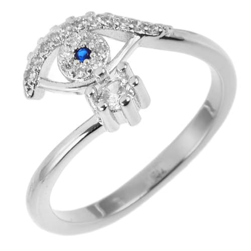 UKCOCO Evil Eye Ring Offener Verstellbarer Fingerring Unisex Modischer Schmuck mit Blauem Strass Auge Elegant Hautfreundlich Für Damen Herren von UKCOCO