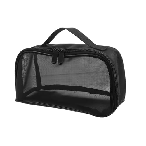 UKCOCO Netz-Kosmetiktasche Mit Großem Fassungsvermögen Zusammenklappbarer Organizer Mit Griff Atmungsaktive Netztasche Mit Reißverschluss Kulturbeutel Für Unterwegs von UKCOCO