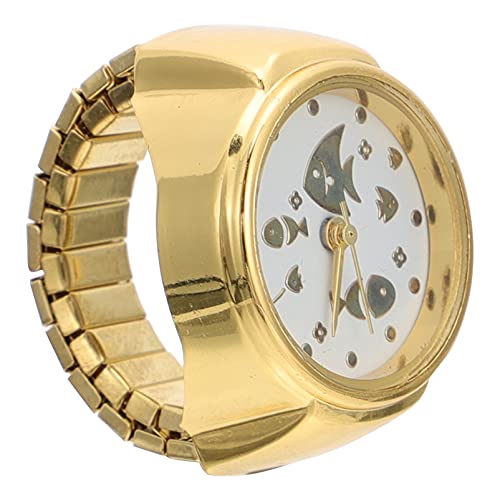 UKCOCO Fingerring Damenuhren Damenuhr Goldene Fisch Ring Uhr Vintage Uhr Gothic Punk Retro- - Ring Stacking Ring Schmuck für M? Herrenuhren Arabische Deko Digitaluhr Für Herren von UKCOCO