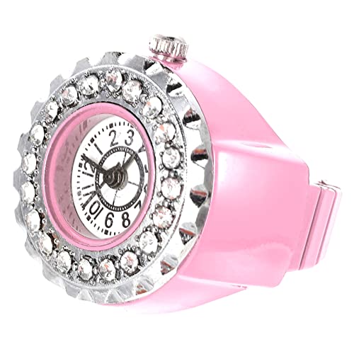 UKCOCO Ringuhr Damenuhr Finger Watch Fingeruhrring Strass-Finger Fingeruhr Für Damen Watch Ring Fingerring Watch for Quarz-fingeruhr Funkeln Männer Und Frauen Glas Runden Elastischer Ring von UKCOCO