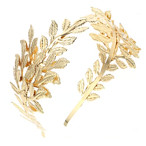 UKCOCO Goldene Lorbeerblätter Haarspangen Zur Hochzeit Griechische Accessoires Damen Haarschmuck Für Die Hochzeit Römisches Stirnband Braut Blattgold Kristall Das Gold Fräulein Göttin von UKCOCO