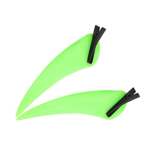 UKCOCO Gothic Hörner Haarklammern aus Robustem Harz und Leichtes Halloween Kostüm Zubehör für Damen Fluoreszierende Grüne Ox Horn Clips für Party Cosplay und Fotografie von UKCOCO