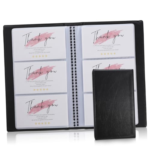 UKCOCO Großer Visitenkartenhalter Fächern für Karten Business Card Organizer Kreditkartengeeignet und Robust für Büro und Geschäftsreisen von UKCOCO