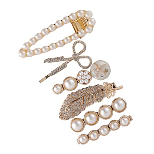 UKCOCO Haarklammern Mit Perlen Aus Legierung Damen Haarreif Kopfbedeckung Haarspangen Für Frauen von UKCOCO