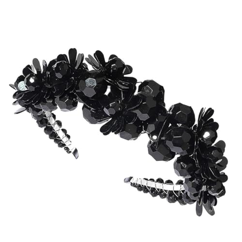 UKCOCO Haarreif Aus Schwarz Bezaubernder Haarschmuck Handgefertigt Einzigartige Haardekoration Leicht Zu Tragen Passt Zu Allen Frisuren Geburtstagsfeier Hochzeitsfeier Struktur von UKCOCO