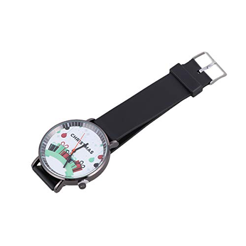 UKCOCO Herrenuhr Frohe Weihnachten Blatt und Brief Muster Armbanduhr Mode Freizeituhr Elegante Quarz Armbanduhr Studenten Jungen Uhr (Muster 8) von UKCOCO