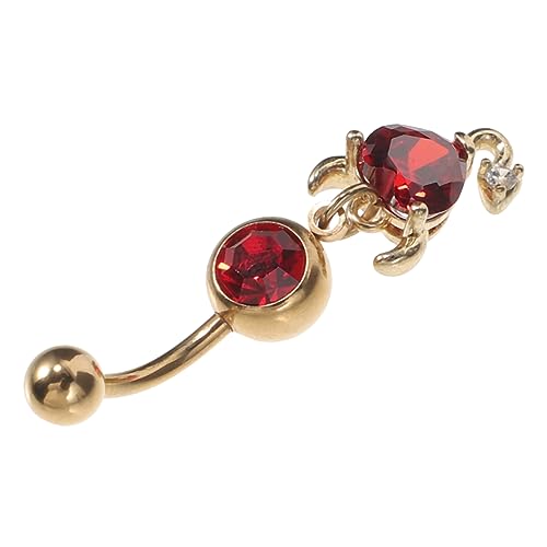 UKCOCO Herz Bauchnabelpiercing aus Hochwertigem Chirurgenstahl mit Zirkonia Eleganter Bauchnabelring für Damen Modisches Körperschmuck Accessoire für Strand Party und Alltag von UKCOCO