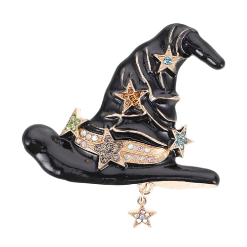 UKCOCO Hexenhut Brosche Metall Funkelnde Halloween Anstecknadel Unisex Kostümschmuck für Damen Herren Vielseitige Accessoires für Pullover Jacken Schals Feierliche von UKCOCO