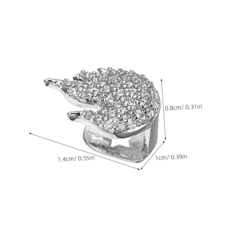 UKCOCO Hip Hop Zahnkappe Einzeln Flammenform Zirkonia Hohl Design Rhinestone Schmuck Party Kostüm Accessoire Komfortabel Tragbar von UKCOCO