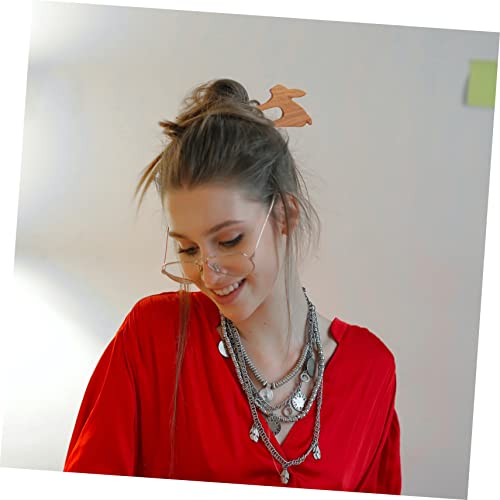 UKCOCO Holz Haarnadel Retro Stil Einfache Haarspange für Damen Handgefertigter Holzstab mit Hasen Sicherer für Lockiges und Glattes Haar Frisuren Zubehör von UKCOCO