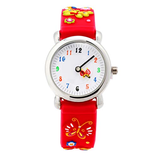 UKCOCO Junge Mädchen Armbanduhr Cartoon Design Sportuhr Für Jungen Und Mädchen Präzise Quarzbewegung Langlebig Und Stylisch in Rot von UKCOCO