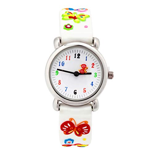 UKCOCO Junge Mädchen Armbanduhr Mit Wasserdichtem Design Cartoon- Für Jungen Und Mädchen Kreative Kinderuhr in Weiß Mit Präziser Quarzbewegung Und Einzigartigem Stil von UKCOCO