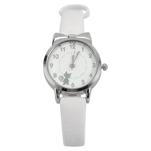 UKCOCO Kinder Uhren Nette Katze Design Quarz Handgelenk Uhren Lederband Analog Quarz Armbanduhr für Mädchen Studenten von UKCOCO