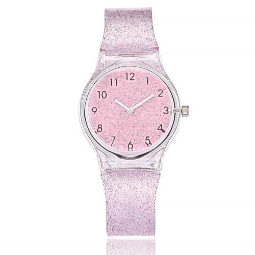 UKCOCO Kinder Beobachten Kinderuhr Kids Fashion Watch Bunt glänzende Armbanduhr Kreative Quarzuhr Armbanddekoration Pink Für Kinder Ansehen von UKCOCO