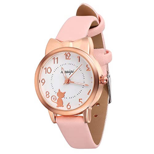 UKCOCO Kinderuhr Lederarmbanduhr Für Mädchen Quarzuhr Für Kinder Modische Freizeituhr Quarzuhr Am Handgelenk Spiegel Material: Gewöhnlicher Glass Piegel Schmücken Elektronisch Kleinkind von UKCOCO