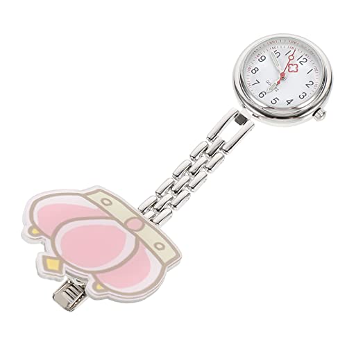 UKCOCO Taschenuhr Für Krankenschwestern Uhr Arzt Taschenuhr Schwesternuhr Fob Uhr Cartoon Krone Taschenuhr Quarzuhr Clip On Uhr Hängeuhr Pflegeuhr für Pflege Arzt Student Damen von UKCOCO