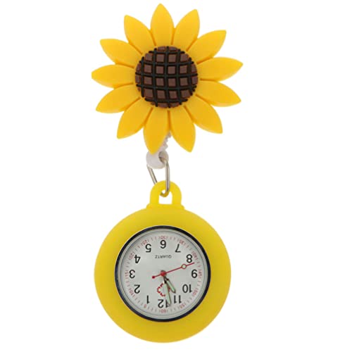 UKCOCO 1stk Sonnenblumen- -formular Modeuhren Für Damen Stilluhr Silikon Schwesternuhr Mit Hängender Schnalle Uhr Hebamme Arzt Taschenuhr Zinklegierung Student Silikonhülle von UKCOCO