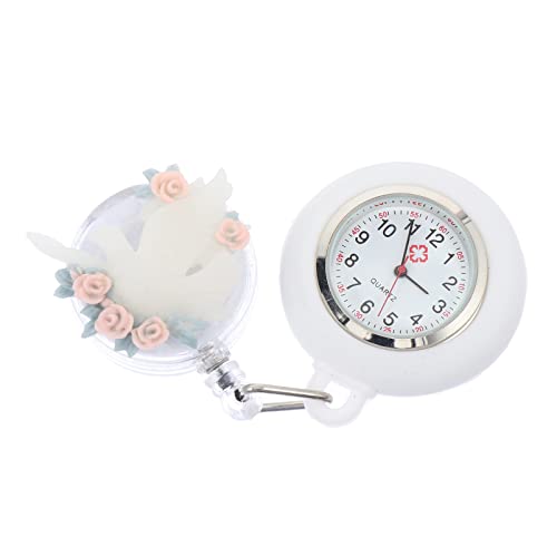 UKCOCO Krankenschwesteruhr Mit Blumenmuster Praktische Ansteckuhr Für Pflegekräfte Clip Taschenuhr Für Studenten Robust Und Geschenkidee Für Kollegen Und von UKCOCO