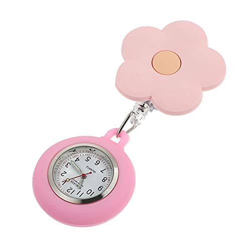 UKCOCO Betrachten Taschenuhr Ansteckbare Schwesternuhren Zum Aufhängen Einziehbare Digitaluhr Mit Ausweisrolle Clip-Uhr Digitaluhren Für Damen Sonnenblume Anschauen von UKCOCO