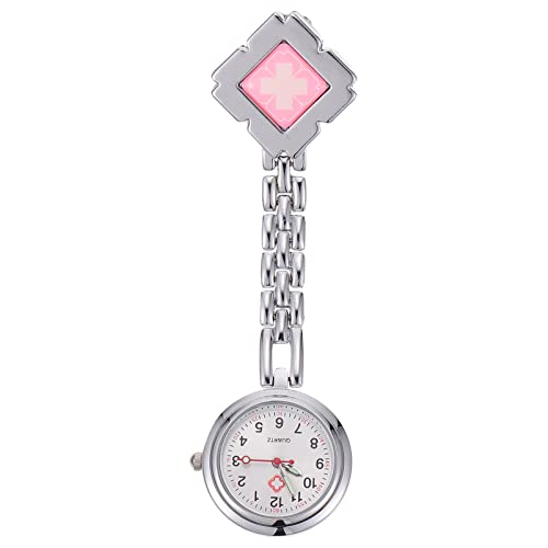 UKCOCO Krankenschwesteruhr Pflegeuhr mit Clip Cartoon Arzt Mini Taschenuhr Personalisierte Ansteckuhren Quarz Digital Quarzwerk Armbanduhr Schwesternuhr für Damen Student Geschenke von UKCOCO