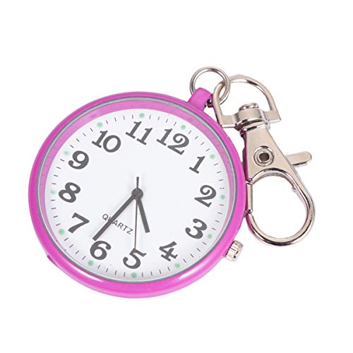 UKCOCO Retro Taschenuhr Mit Schlüsselanhänger Vintage Armbanduhr Als Kettenanhänger Für Damen Und Herren Präzise Zeitmessung Für Alltag Und Besondere Anlässe Rosafarbene Uhr Mit von UKCOCO