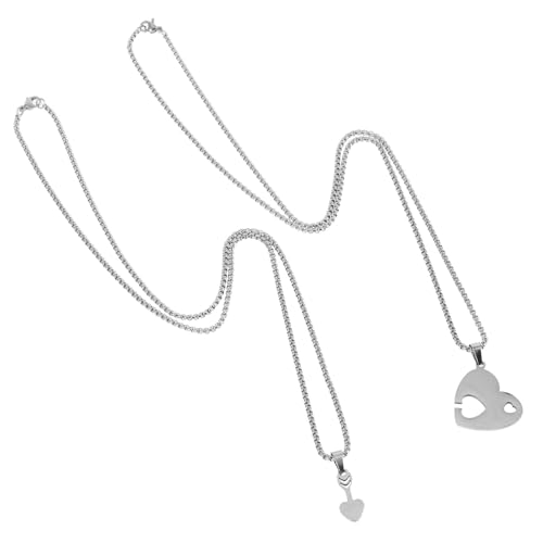 UKCOCO Liebespartner Kette Unisex Herz Puzzle Anhänger Verbindende Halskette für Symbolisch Romantisches für Freund Freundin von UKCOCO