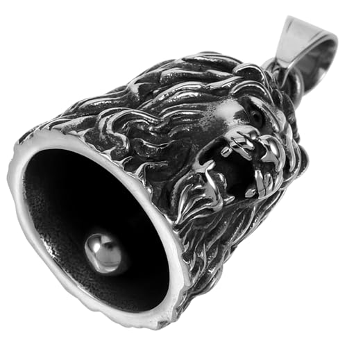 UKCOCO Löwenkopf Schlüsselanhänger mit Glocke Rostfrei Robust Modischer Anhänger für Herren und Teens Vielseitiges Accessoire Detailreich Verarbeitet von UKCOCO