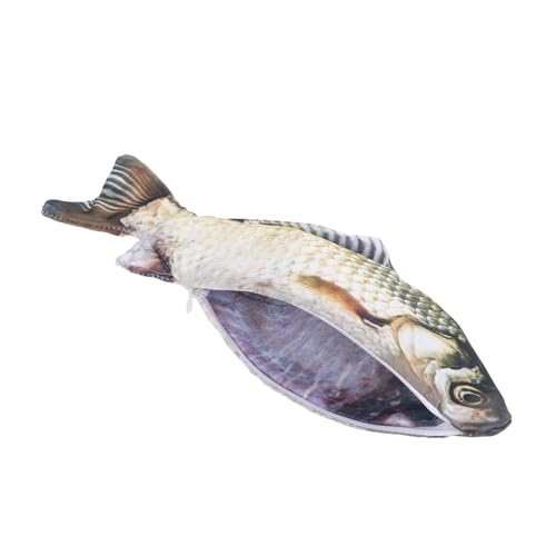 UKCOCO Lustiges Fisch Federmäppchen Polyester mit Reißverschluss Multifunktionale Federtasche und Kosmetiktasche Kreative Fischform Tragbare Schreibwaren und Reiseaufbewahrung von UKCOCO