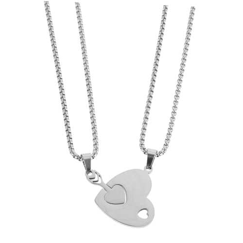 UKCOCO Matching Halskette für Herz Anhänger Partner Schmuck Unisex Metall Langlebig Symbol Verbindung für Freund Freundin von UKCOCO