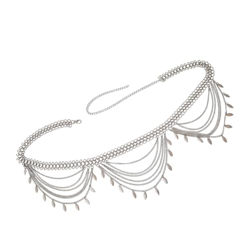 UKCOCO Mehrlagige Metallblatt Taillenkette für Damen Elegantes Zubehör für Partys Clubs und Strandveranstaltungen Einzigartiger Gürtel Silber UKCOCO Mehrlagige Metallblatt Taillenkette für Damen Elegantes Zubehör für Partys Clubs und Strandveranstaltungen Einzigartiger Gürtel Silber von UKCOCO