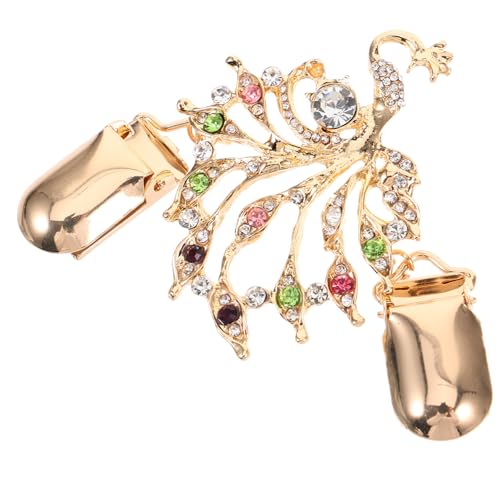 UKCOCO Metall Strickjacken Clip mit Pfauen Design Eleganter und Stabiler Cardigan Verschluss für Damen und Herren Leichter Langlebiger Schal und Pulloverclip Vielseitig für Kleidung und von UKCOCO