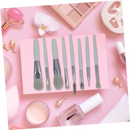 UKCOCO Mini Make Up Pinselset Teilig mit Weichen Borsten Tragbares Schmink Set für Mädchen und Anfänger Grünem U Förmigem Etui Vielseitige Kosmetik Pinsel für Lidschatten und von UKCOCO