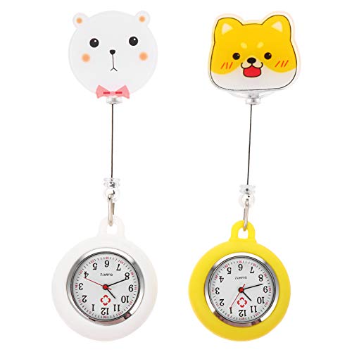 UKCOCO Mode Taschenuhr 2pcs Fob Watch Einziehbare Clip- on Watch Kreatives Zubehör von UKCOCO