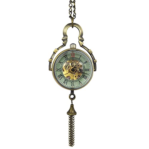 UKCOCO Hängende Kettenuhr Halskette Vintage Mechanische Taschenuhr Mit Glasball Im Antiken Design Für Damen Und Herren Leicht Und Tragbar Perfektes Für Besondere Anlässe von UKCOCO