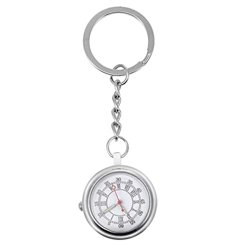 UKCOCO Taschenuhr Uhr Damen Schlüsselanhänger Uhr Student Taschenuhr Silber Quarz von UKCOCO