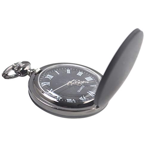 UKCOCO Quartz Pocket Watch Schwarze Mattierte Taschenuhr Für Und Tragbare Uhr Mit Kette Für Anlässe Wie Jahrestage Und von UKCOCO