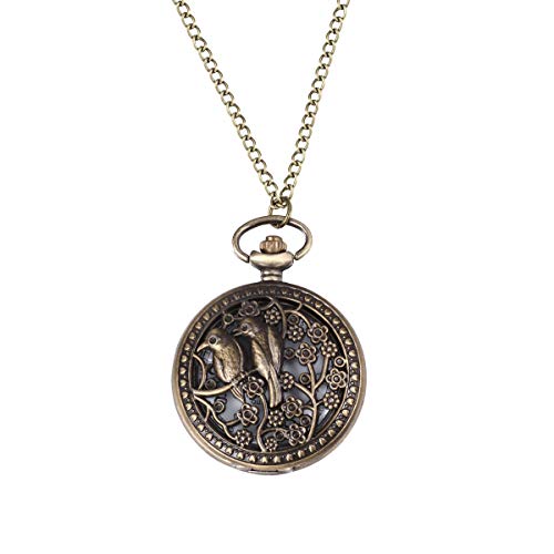 UKCOCO 1stück Retro Taschenuhr Mit Kette Klassische Filigrane Quarz-Uhr Im Vintage-Design Als Modisches Accessoire Oder Für Familie Und Freunde von UKCOCO