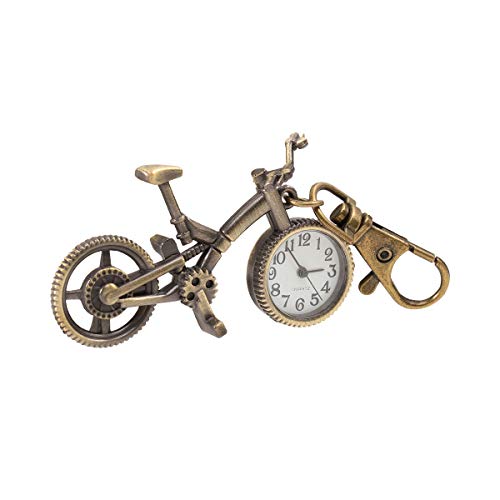 Taschenuhr in Retro-fahrradform Elegante Uhr Mit Umhängeband Und Kette Für Den Schlüsselbund Dekorative Basteluhr von UKCOCO