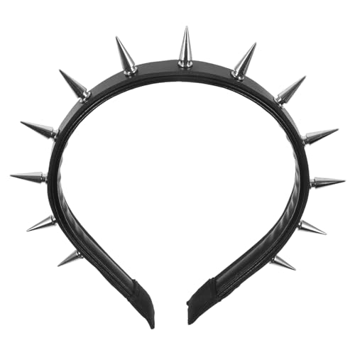 UKCOCO Nieten Haarreif Damen Punk Gothic Stirnband mit Spitzen Nieten Robustes und Vielseitiges Party und Alltags Accessoire Bequem und Langlebig Schwarz von UKCOCO
