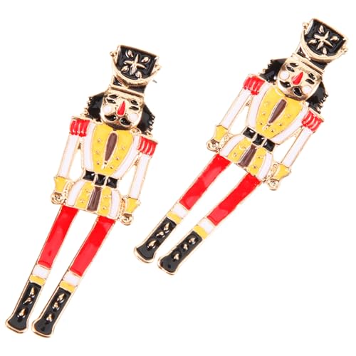 UKCOCO Nutcracker Ohrstecker für Damen und Teenager Leichte Kleine Ohrhänger in Gelb Detailreiche Cartoon Ohrschmuckdekoration Langlebig und Angenehm zu Tragen von UKCOCO