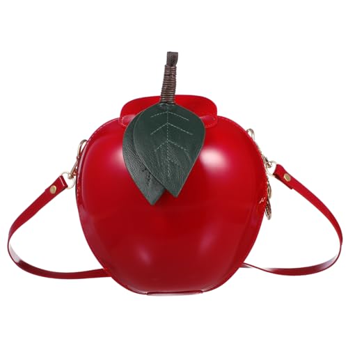 UKCOCO PU Schultertasche Damen Verstellbar Apfelform Kleine Crossbody Bag Umhängetasche für Alltag Shopping Party von UKCOCO