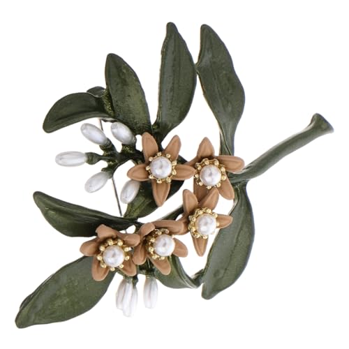 UKCOCO Perlen Blumenbrosche Leichtes Modisches Anstecknadel Accessoire für Damen und Herren Vintage Blumen Design Passend für Pullover Anzüge und Vielseitige Anlässe von UKCOCO