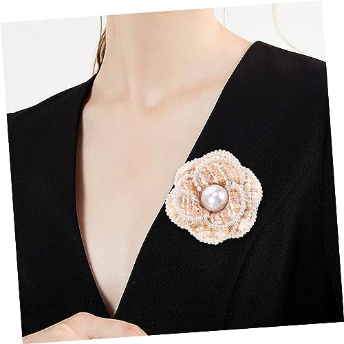 UKCOCO Perlenbesetzte Vintage Kamelienbrosche Blumendekor Anstecknadel für Damen Ansteckspange für Blazer Mäntel Taschen Stilvolle Kleidungslapel Pin für Besondere Anlässe von UKCOCO