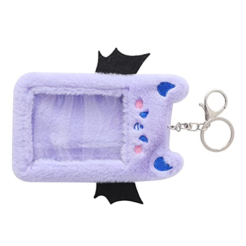UKCOCO Plüsch Kartenhülle mit Sichtbarem Fenster Wiederverwendbarer Kartenhalter Schlüsselanhänger Weiche Ausweishülle für Spielkarten und Postkarten Schützender Kartenbeutel mit von UKCOCO