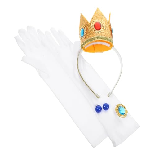 UKCOCO Prinzessinnen Kostümset Zubehör Mit Krone Und Ohrringen Für Halloween Und Partys Für Erwachsene Für Karneval Cosplay Und Festlichkeiten von UKCOCO