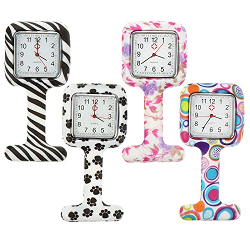 UKCOCO Pulsuhr Mode Taschenuhr 4 stücke Taschenuhr Mode hängende Uhr Tragbare Quarzuhr Schwesternuhren von UKCOCO